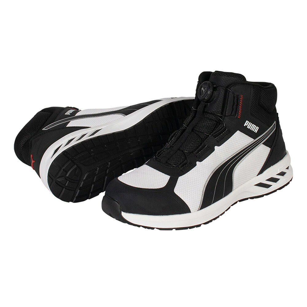 安全靴 スプリント2.1 ディスク ミッドカット ブラック＆ホワイト 26.0cm 中敷 インソール付 PUMA(プーマ) 63.403.0&20.450.0
