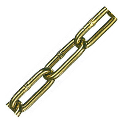 アルミカラーチェーン(ゴールド)線径5×内長33×内巾8.5mm 1m価格 水本機械 AL-5CG