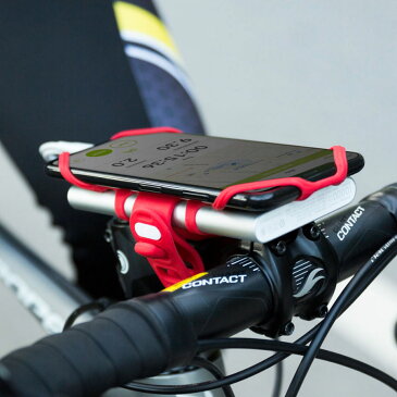 (訳あり！箱つぶれ)スマホ ホルダー iPhone 自転車ホルダー シリコン製 ステム用 4-6.5インチ対応 Uber Eats ウーバーイーツ 自転車 ロードバイク アイフォン モバイルバッテリー取付可能 軽量 顔認証 指紋識別 BikeTiePro Pack BK18121 Bonecollection