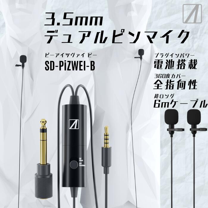 エアリア 3.5mm デュアルピンマイク 