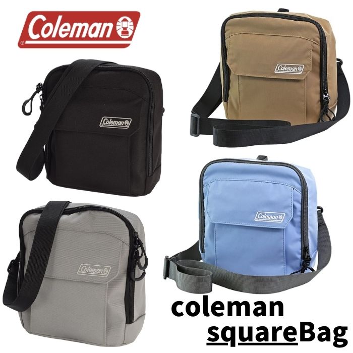 Coleman コールマン Coleman コールマン スクエアショルダー おしゃれ かわいい かっこいい しっかり アウトドア プレゼント カメラ ライセンス品 縦 横 ショルダーストラップ サコッシュキッズ 手ぶら チャック ポケット 軽い 散歩 カジュアル 夏 冬