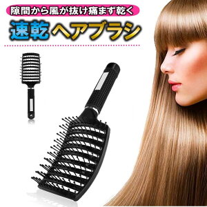 速乾DRY ヘアブラシ 美髪ケア ドライヤー ブロー サラサラ 髪 フレックスドライ くし ヘッドマッサージ ブラッシング ヘアーブラシ 美容 ブラック