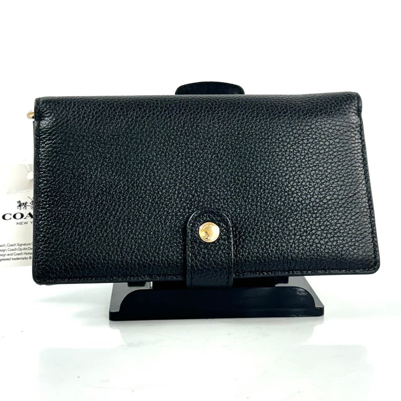 COACH コーチ スマホケース 財布 コンパクトウォレット 13943 レザー 黒