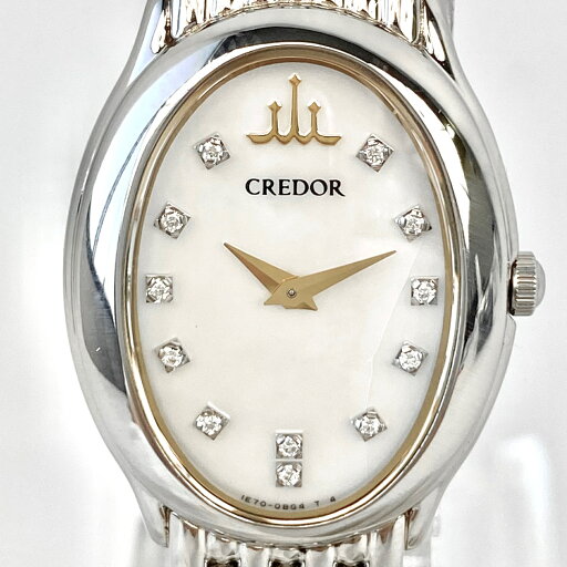 セイコー SEIKO クレドール CREDOR オーバル シグノ GSTE927 1E70-0BH0 12Pダイヤモンド ホワイトシェル クォーツ 2針 レディース セイコー SEIKO クレドール CREDOR オーバル シグノ GSTE927 1E70-0BH0 12Pダイヤモンド ホワイトシェル クォーツ 2針 レディース