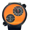 【中古】\25日は超お買い得!10%OFFクーポン+P8倍確定+マラソン/高級腕時計 メンズ メカニケヴェローチ ドゥエヴァルヴォレ 世界250本限定 自動巻 2タイムゾーン オレンジ ラバー デイト表示