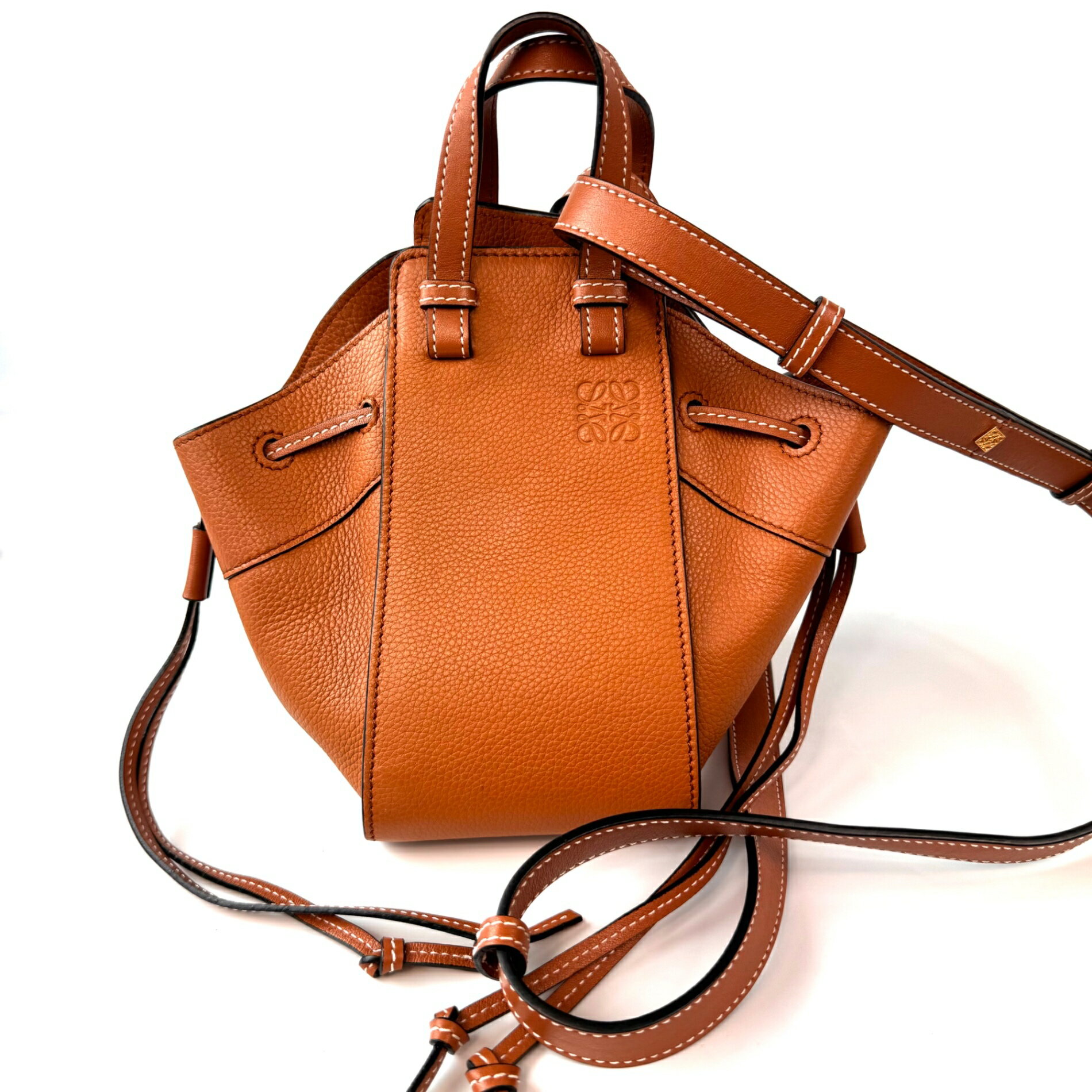 中古 バッグ レディース ロエベ LOEWE ハンモック ミニ ドローストリングバッグ タン