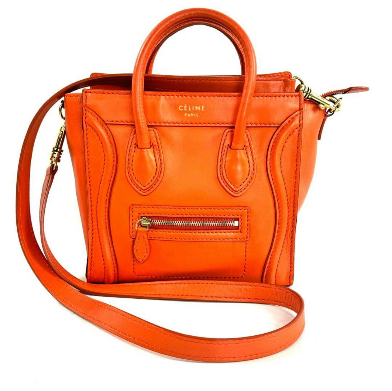 CELINE ラゲージ　ナノ　オレンジ セリーヌ ナノラゲージ オレンジ