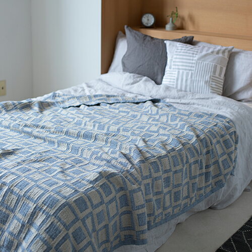 【KLIPPAN リネン＆シュニール シングルブランケット フレーム 140x180cm】クリッパン スウェーデン 北欧 麻 ギフト■ ラッピング無料