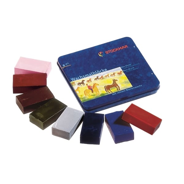 【ネコポス便】STOCKMAR シュトックマー みつろう ブロッククレヨン 8色缶 (中間色) ST35102