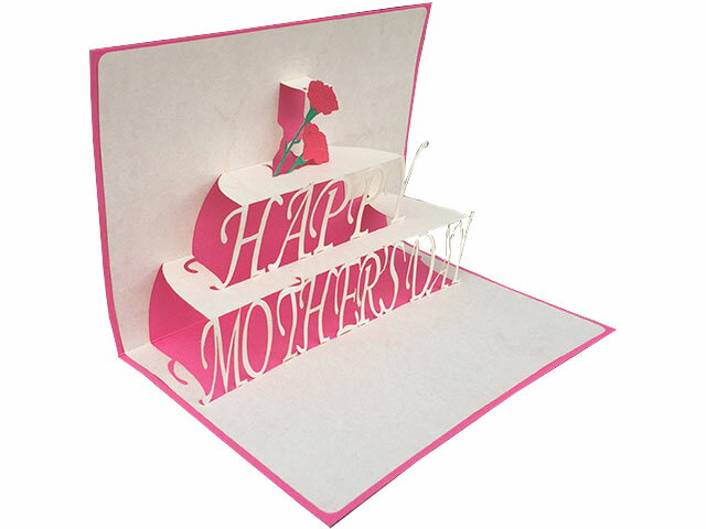 ポップアップグリーティングカード　母の日　HAPPY MOTHER'S DAY（パート2） +カーネーション　ピンク