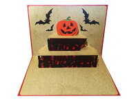 ポップアップグリーティングカード Happy Halloween レッド