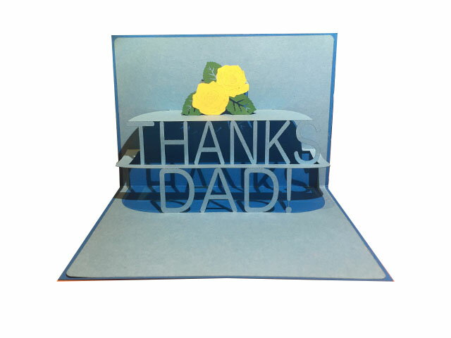 メッセージカード 父の日 「父の日」ポップアップグリーティングカード「THANKS DAD!」ポップアップカード グリーティングカード