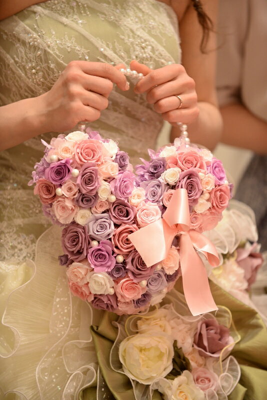 バックブーケ ブトニア付 bigサイズ♪ ミッキー ミニー プリザーブドフラワー ブーケ バック型ブーケ ブライダルブーケ ウェディングブーケ ディズニーランド...