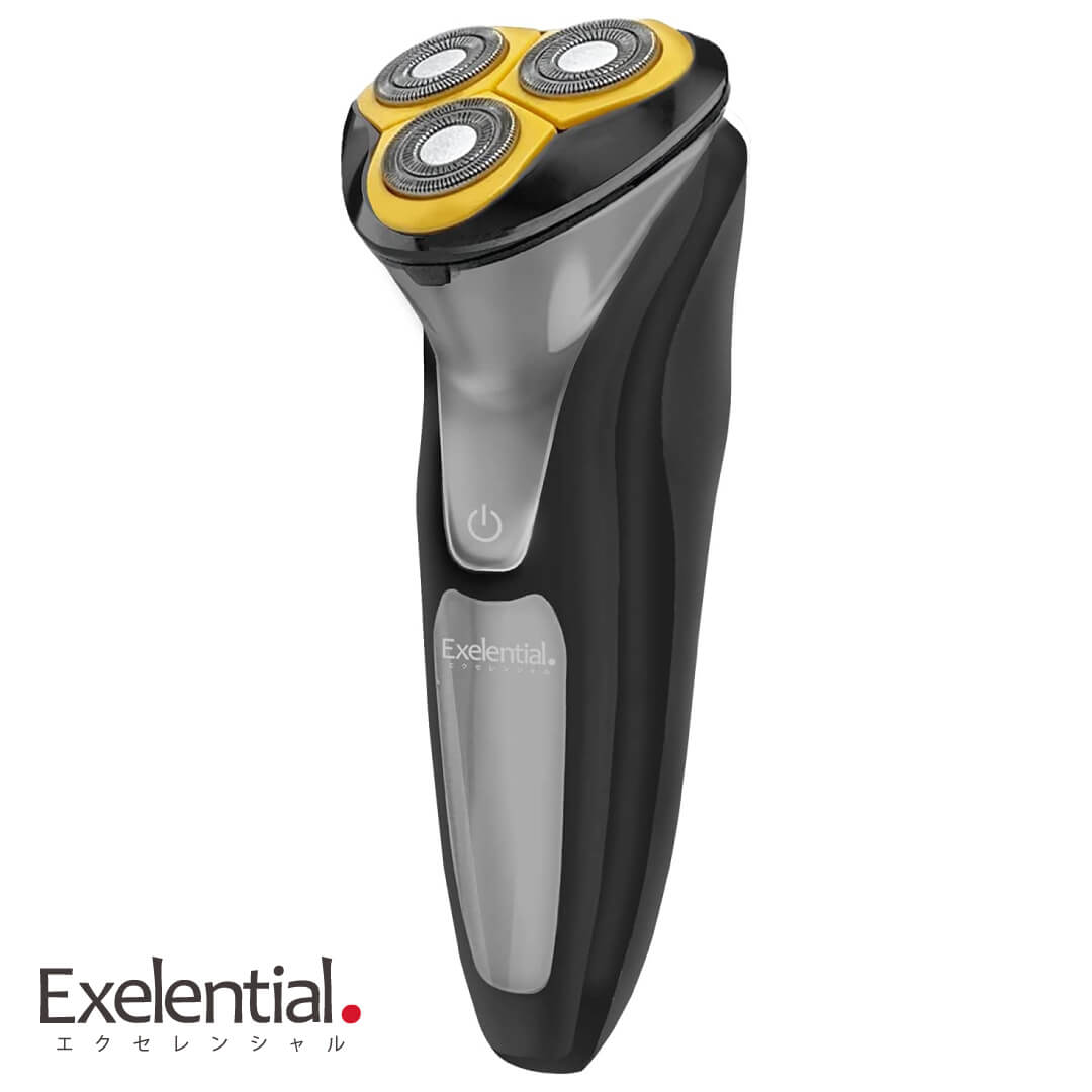 シェーバー Exelential エクセレンシャル ポータブル 電気シェーバー 回転式 充電式 USB充電 IPX7 防水 お風呂剃り可…