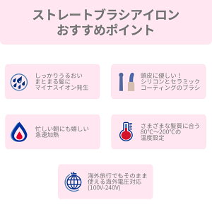 【送料無料】プロフェッショナルマイナスイオンストレートブラシアイロン/海外対応Areti(アレティ)ヘアアイロン/ストレートアイロン美容家電家電ヘアーアイロン白ホワイトプロ仕様