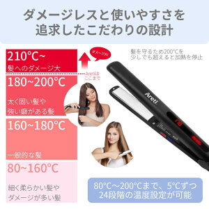 【楽天1位】【ポイント10倍送料無料】プロフェッショナルマイナスイオンストレートアイロン20mm/海外対応業務用Areti(アレティ)ヘアアイロン