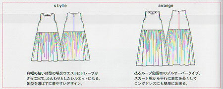 Mパターン研究所　ノースリーブウエストギャザードレスM191
