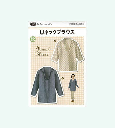 フィットパターン Uネックブラウス 5106