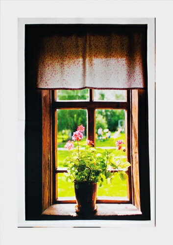 ファブリックポスター　田舎の家の窓辺　デジタルプリント 1