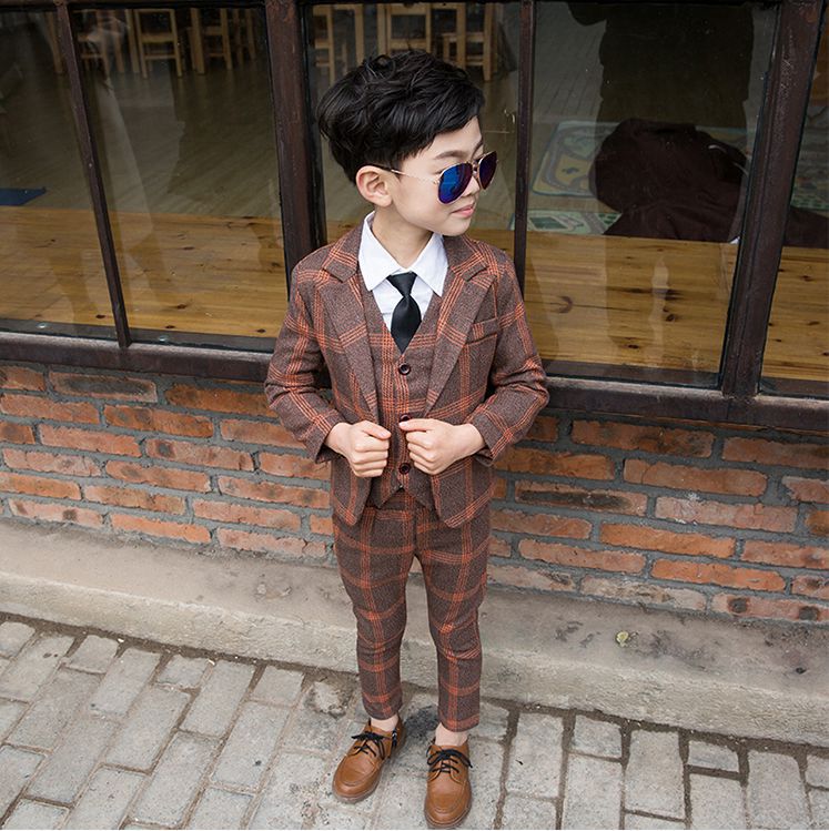 Suits, Tuxedos （Boys） - 7点セット 子供 スーツ 男の子 スーツ 子供 フォーマル 秋 男 入学 式 セットアップ キッズ スーツ 男の子 子供服 スーツ 上下セット チェック 長袖 ジュアル 人気 礼服 キッズ 入学式 スーツ 卒園式 卒業式 週末限定 発表会