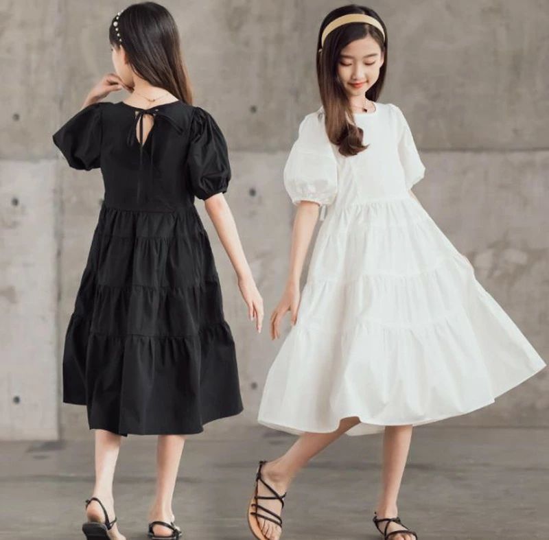 ワンピース キッズ 韓国子ども服 子供服 ワンピース ロング丈ワンピース 白ワンピ...