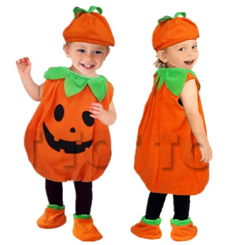 Rakuten - ハロウィンコスプレ ポンチ 子供用 ハロウィン衣装 ベビー 3点セッド おばけ キッズ カボチャ 精霊衣装 子供用コスチューム 仮装 着ぐるみ フェアリーコスプレ 男女兼用 Halloween ダンス 演出服 コスプレ衣装 パーティー 学園祭 文化祭 万聖節