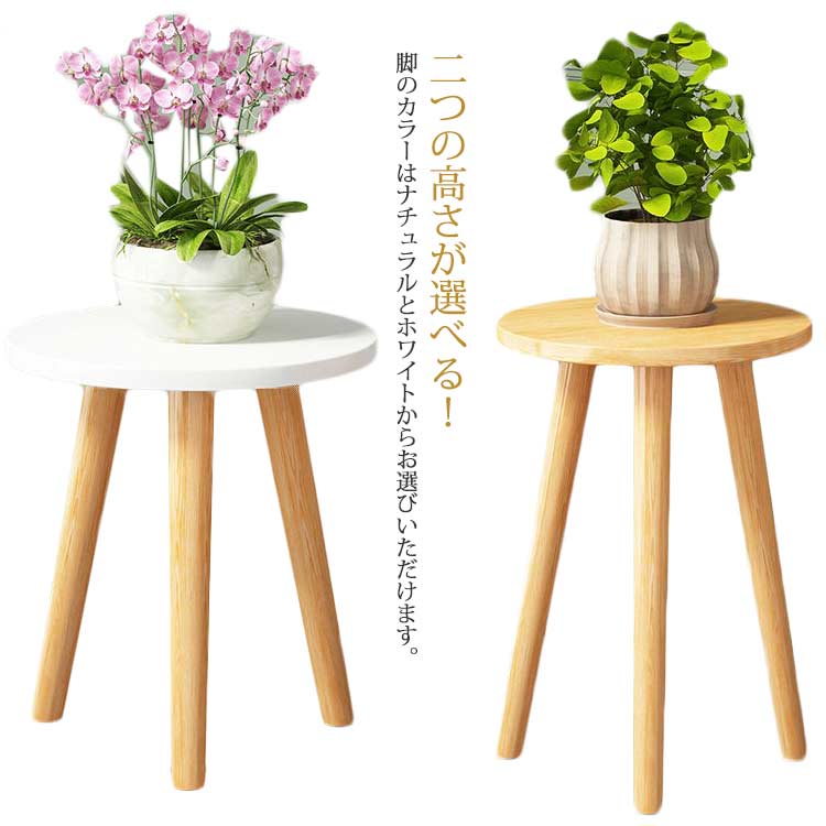 Rakuten - 送料無料 スツール型 鉢スタンド フラワースタンド かわいい 花台 植物台 置き台 植木鉢置き 観葉植物 鉢植え 室内 屋内 玄関 園芸 小型 丸型 北欧 インテリア 母の日 誕生日 プレゼント 木製 室内 屋外 装飾用 高い おしゃれ アイアン 白 アンティーク