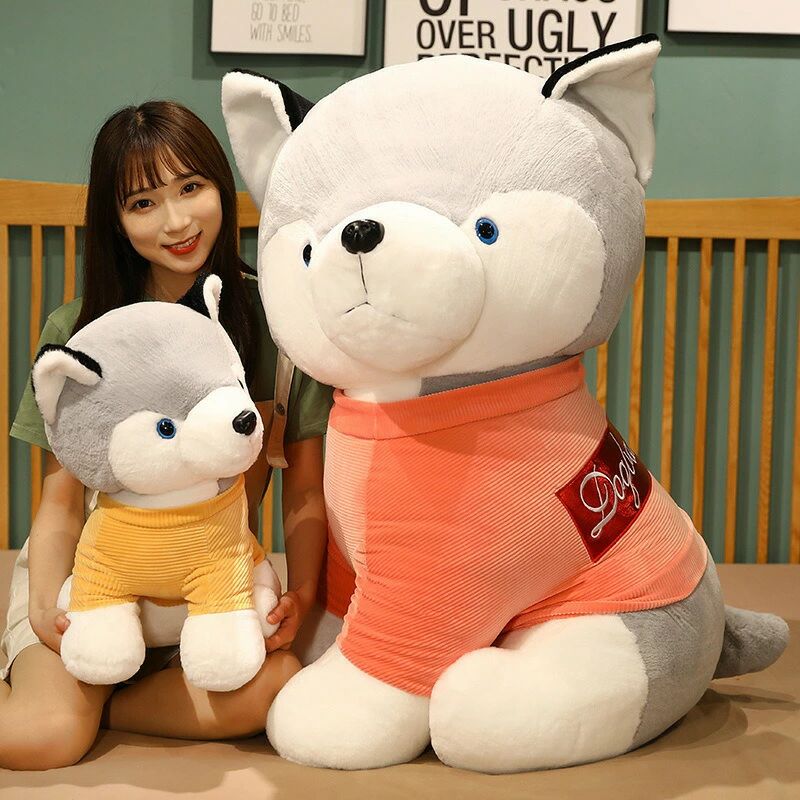 送料無料 100cm ぬいぐるみ 全4カラー ハスキー husky 狗 イヌ いぬ 犬 dog おもちゃ 動物 可愛い かわいい 彼女に ふわふわで癒される 柔らか ドッグ クッション インテリア 子供 心地いい プレゼント ギフト クリスマスプレゼント c-wanou-10077-gg(3.0)