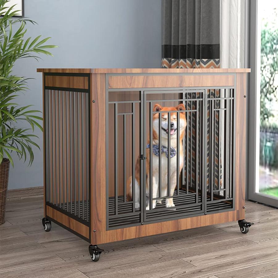 アーガイルの犬の小屋屋外 移動便利 木製 ドッグハウス トレー付き さびない 頑丈 犬小屋 大型 犬用 ケージ 組み立て簡単 犬小屋 木 室内外兼用/テラス/裏庭/室内/屋外用｜アングル3