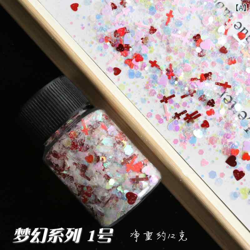 麻雀 飾り 手作り 材料 セット ファンタジー 混合 グリッター シークイン シルバー カラフル ホログラム 流沙 人魚 モチーフ キラキラ 装飾 グッズ 輝く ピース デザインの商品画像 2