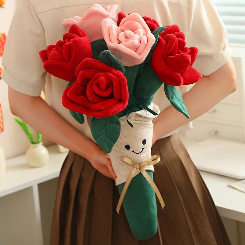 ぬいぐるみ花束 ローズフラワー 人工ぬいぐるみ花 バラの花束 卒業記念フラワー 多用途 造花 入園祝い 卒業祝い 誕生日 プレゼント 女性 彼女 友達 お祝い 28cm/50cm