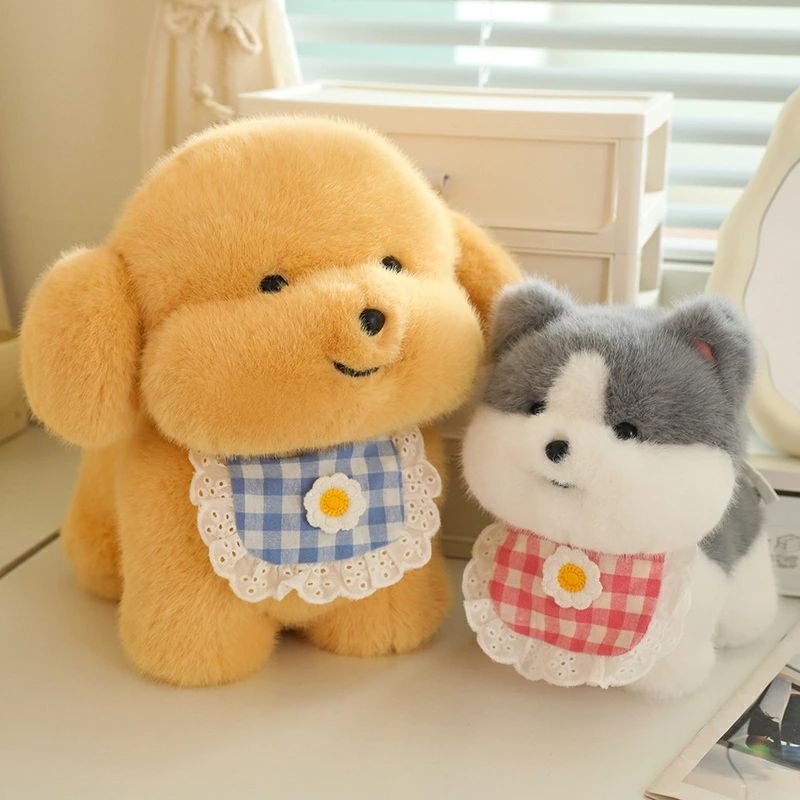 樂天商城 - 犬 ぬいぐるみ いぬ 可愛いチェック柄エプロン付き インテリア もちもち 癒しグッズ ふわふわ 抱き枕 抱きまくら アニマル 動物クッション 誕生日 贈り物 プレゼント 20cm/30cm/40cm