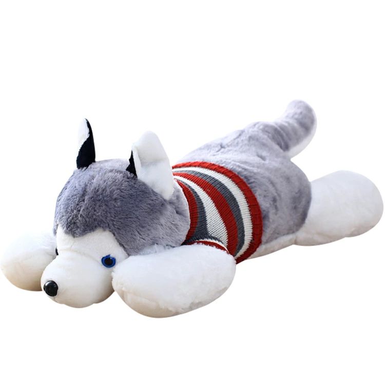 Rakuten - 「全長70cm」ハスキー ぬいぐるみ イヌ ペット　犬 ハスキー DOG 抱き枕 特大 プレゼント 御祝い お誕生日プレゼント ぬいぐるみ 手触りふわふわ 動物 抱き枕 70cm