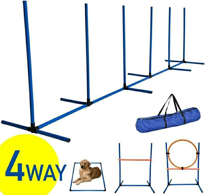 犬 アジリティ セット スラローム ハードル 調節可能 ドッグトレーニング 障害物 ...