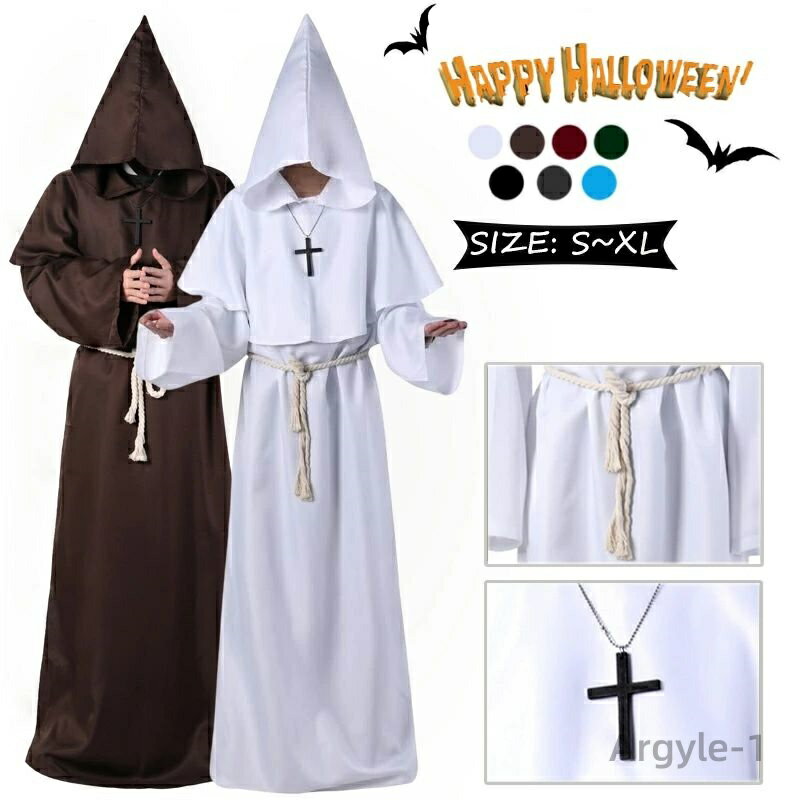 【送料無料】ハロウィン 神父 死神 悪魔 ロング マント フード付き コート 大人 キッズ 魔法使い ローブ デビル ホラー 怖い 衣装 おもしろ