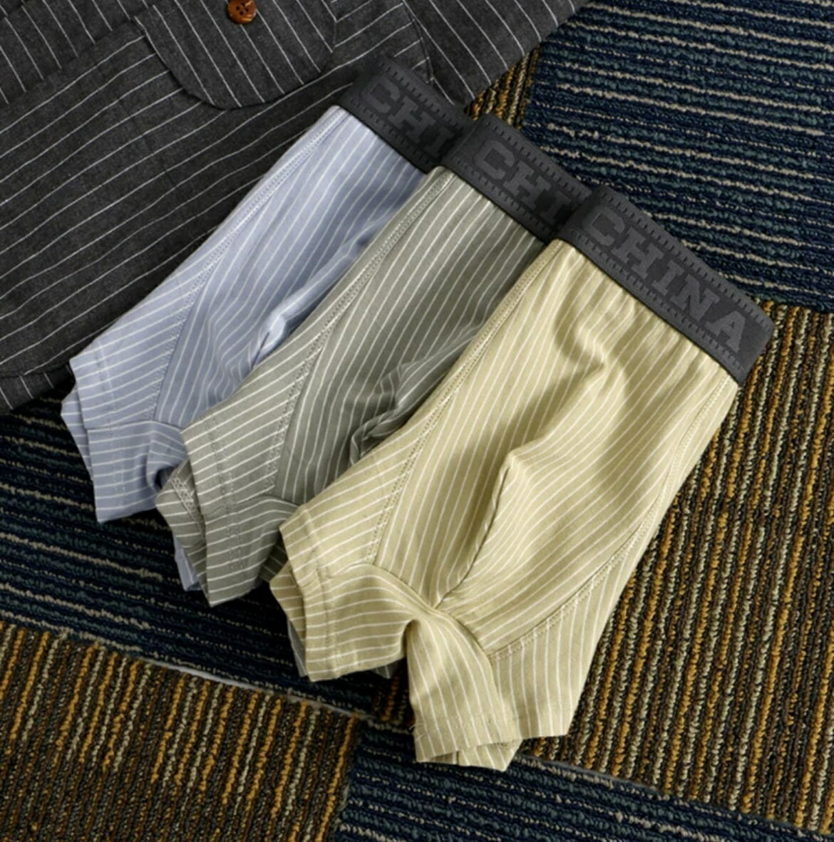 【送料無料】メンズ ストライプ コットン ボクサー ブリーフ 男性用 下着 M L XL XXL XXXL