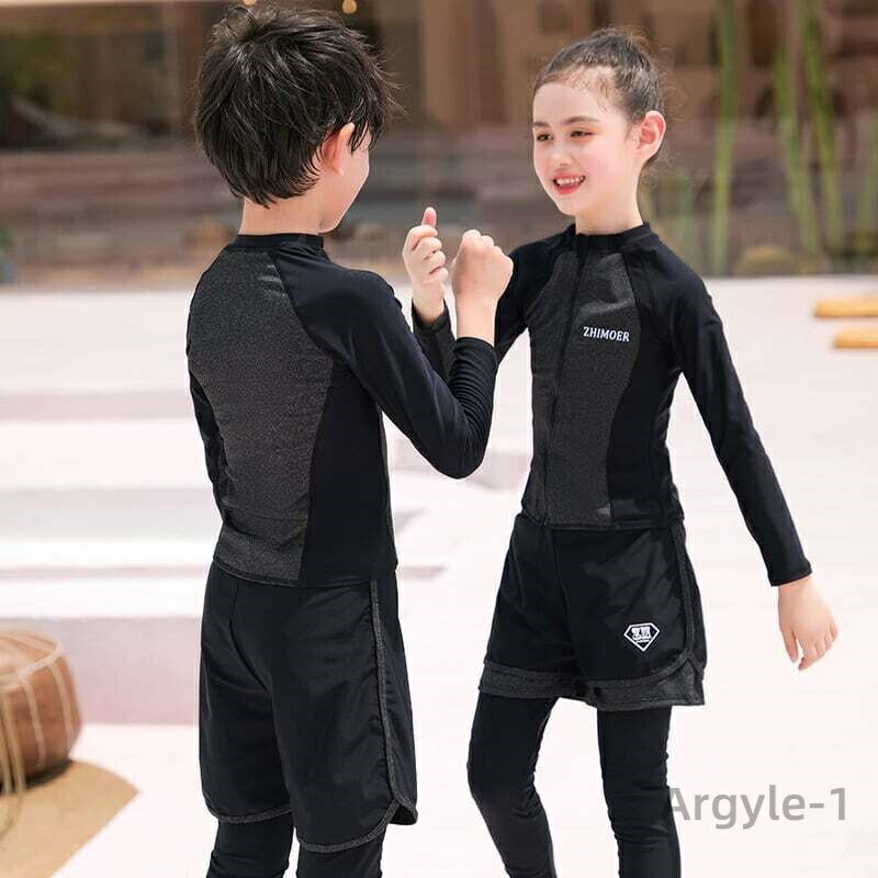 【送料無料】キッズ 水着 男の子 トランクス 子供水着 女の子 こども 子供用 セパレート 3点セット ダイビングスーツ ジュニア 水着 長袖