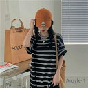 【送料無料】Tシャツワンピ ワンピース ロング スリット ボーダー カジュアル 大人 ゆったり ゆるワンピース 体型カバー フリー