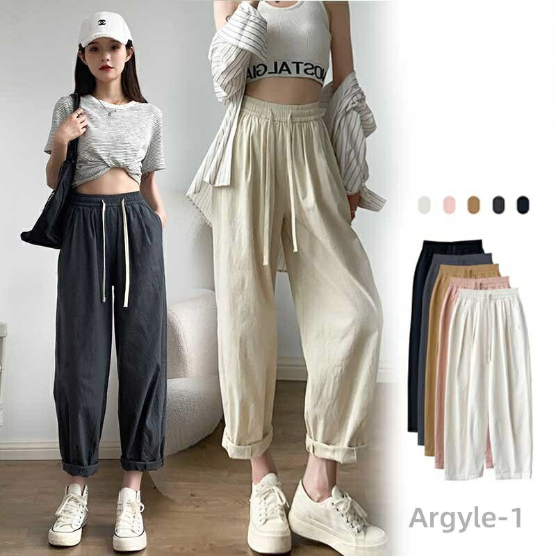 【送料無料】ズボン レディース ロングパンツ 九分丈 リネンパンツ レディース 綿麻 サルエルパンツ ロング パンツ カジュアル