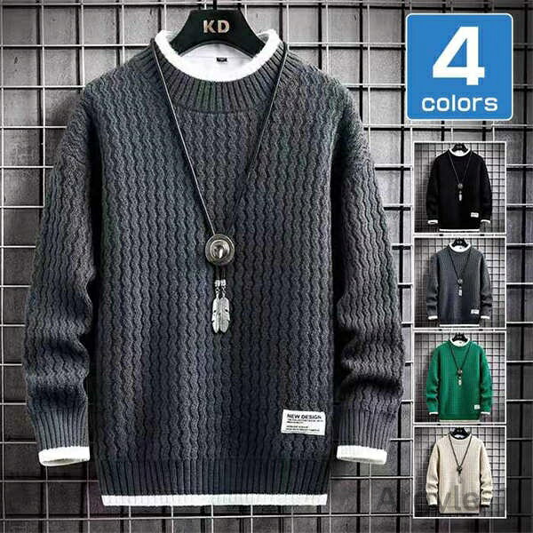 【送料無料】セーター 冬服 メンズ ニット シンプル ニットセーター カジュアル 無地 暖かい 防寒 おしゃれ プルオーバー トップス 厚手