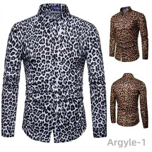 【送料無料】長袖シャツメンズ トップス 人気 豹柄 ワイシャツ 春秋服 カジュアル ネルシャツ おしゃれ