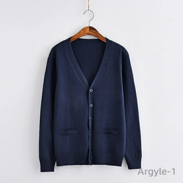 【送料無料】オールシーズン 夏 春 制服 無地 薄手 ニット vネック 春夏 スクールカーディガン 秋 コットン 男子高生 女子高生 紺 中学生