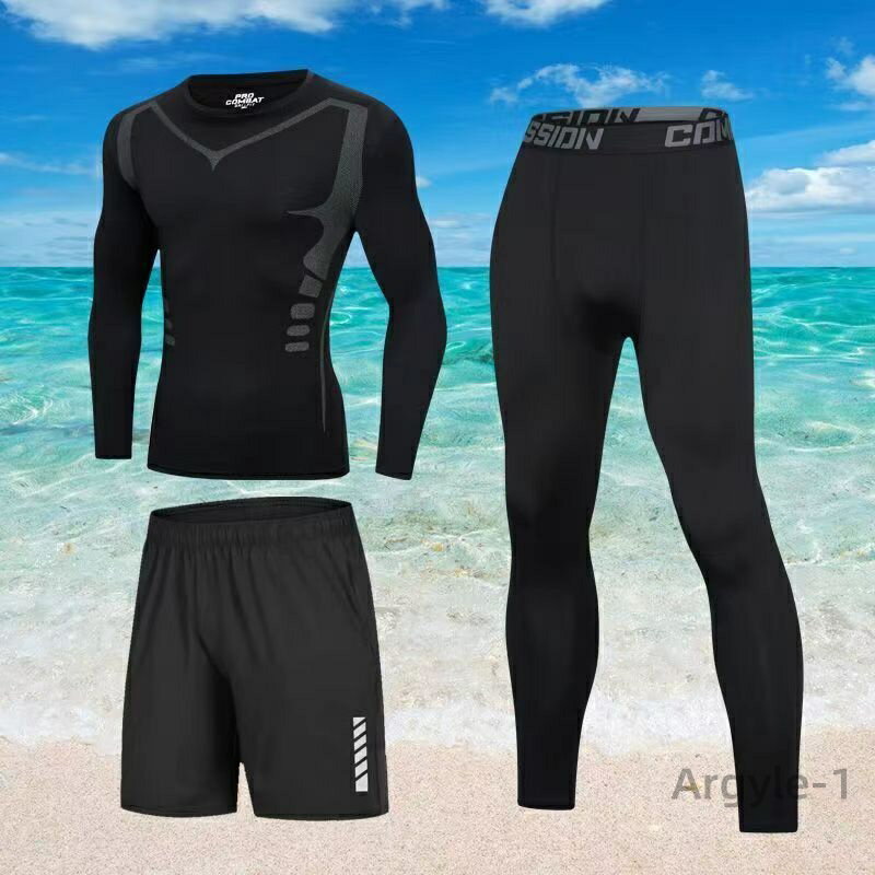 【送料無料】水着 メンズ ラッシュガード フィットネス 水着 3点セット 長袖 水着 メンズ 上下セット 大きいサイズ セパレート