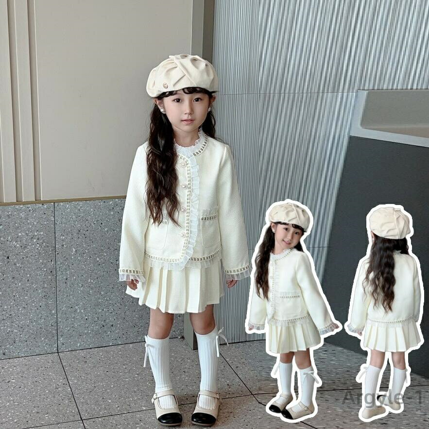 【送料無料】入学式 スーツ 女の子 卒園式 スーツ 女の子 ジャケット スカート アイボリー 小学生 スーツ スカートセットアップ 春 秋