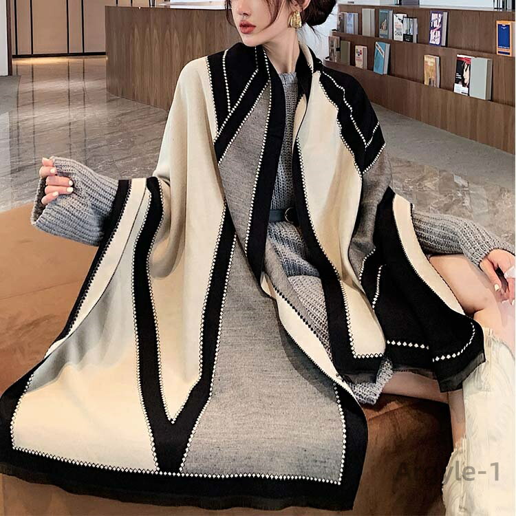 【送料無料】バイカラー 秋 韓国 冬 おしゃれ ストール ショール エレガント あったか スカーフ レディース 大判 大きめ メール便 柄 パーテ