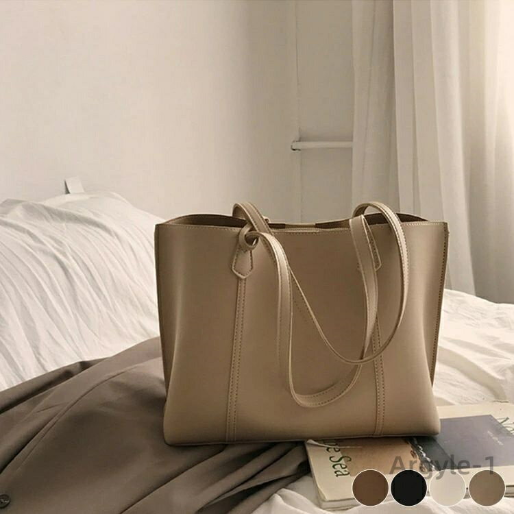 【送料無料】大容量 白 大きめ 通勤 ブラウン OL トート トートバッグ オフィス シンプル レディース バッグ ベージュ 黒 ショルダーバッグ