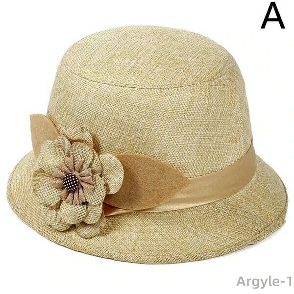【送料無料】レディース ハット 春夏用 帽子 麻素材 つば付き 花飾り付きエレガント帽子 紫外線対策 日よけ帽子 ガーデニング 旅行 母の日
