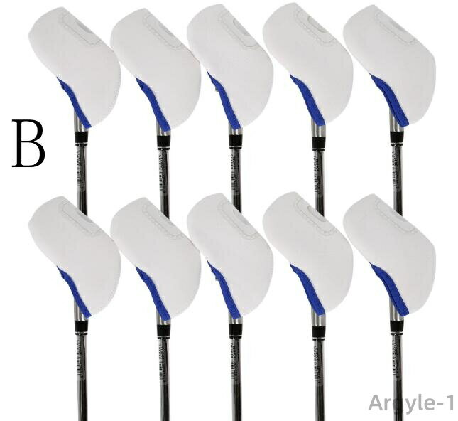 【送料無料】ゴルフ アイアン ヘッド カバー 番手 見える 窓 付 ソフト 素材 10個 セット ワインレッド