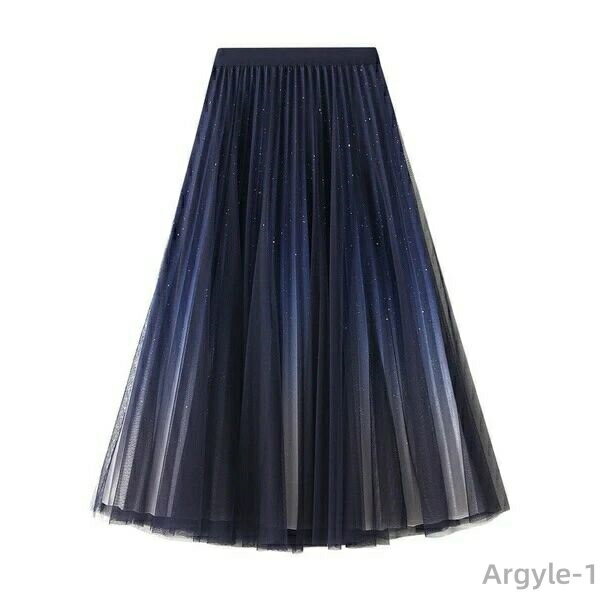 【送料無料】ラメ入りチュールスカート ロング丈 グラデーションスカート Aライン フレアスカート 裏地付き レディース 透け感 大人可愛い