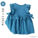 【送料無料】ベビー服 女の子 チュニック リボン ワンピース トップス ブラウス ノースリーブ かわいい コットン 綿 春 春夏 夏 フリル